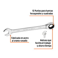 Llave combinada con matraca, 17 x 218 mm, Truper Expert - LL-2017MX / 13622 Llave combinada con matraca, 17 x 218 mm, Truper Expert - LL-2017MX / 13622