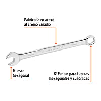Llave combinada, extralarga, milimétrica, 18 x 269 mm - LL-2018M / 15622 Llave combinada, extralarga, milimétrica, 18 x 269 mm - LL-2018M / 15622