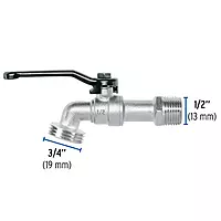 Llave de esfera de zinc 1/2", s/adaptador LL-21PS- 28200 Llave de esfera de zinc 1/2", s/adaptador LL-21PS- 28200