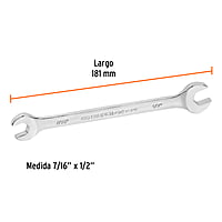 Llave española, 7/16 x 1/2' x 156 mm - LL-3025 / 15686 Llave española, 7/16 x 1/2' x 156 mm - LL-3025 / 15686