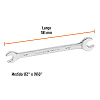 Llave española, 1/2 x 9/16' x 165 mm - LL-3026 / 15688 Llave española, 1/2 x 9/16' x 165 mm - LL-3026 / 15688