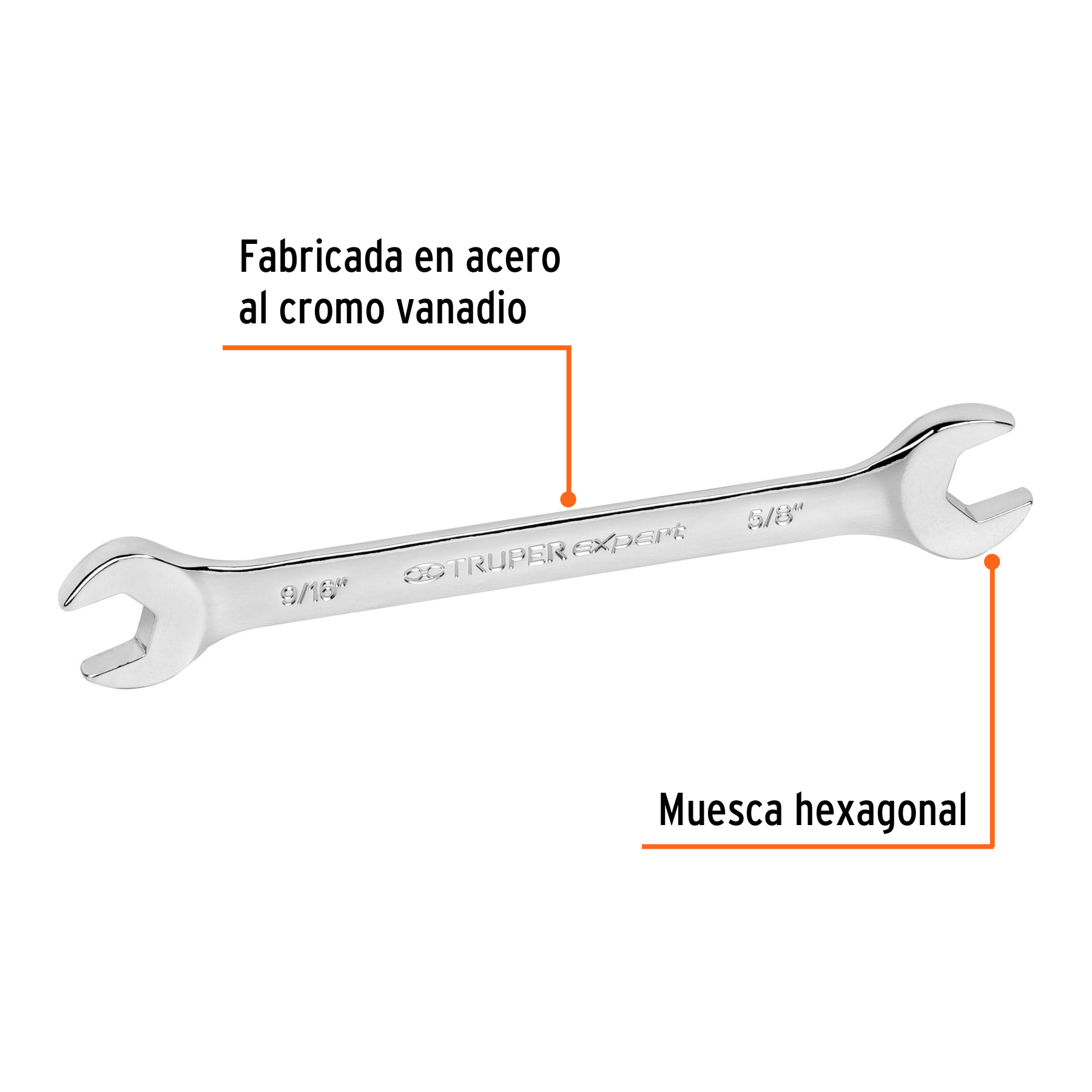 Llave española, 9/16 x 5/8' x 185 mm - LL-3030 / 15690 Llave española, 9/16 x 5/8' x 185 mm - LL-3030 / 15690