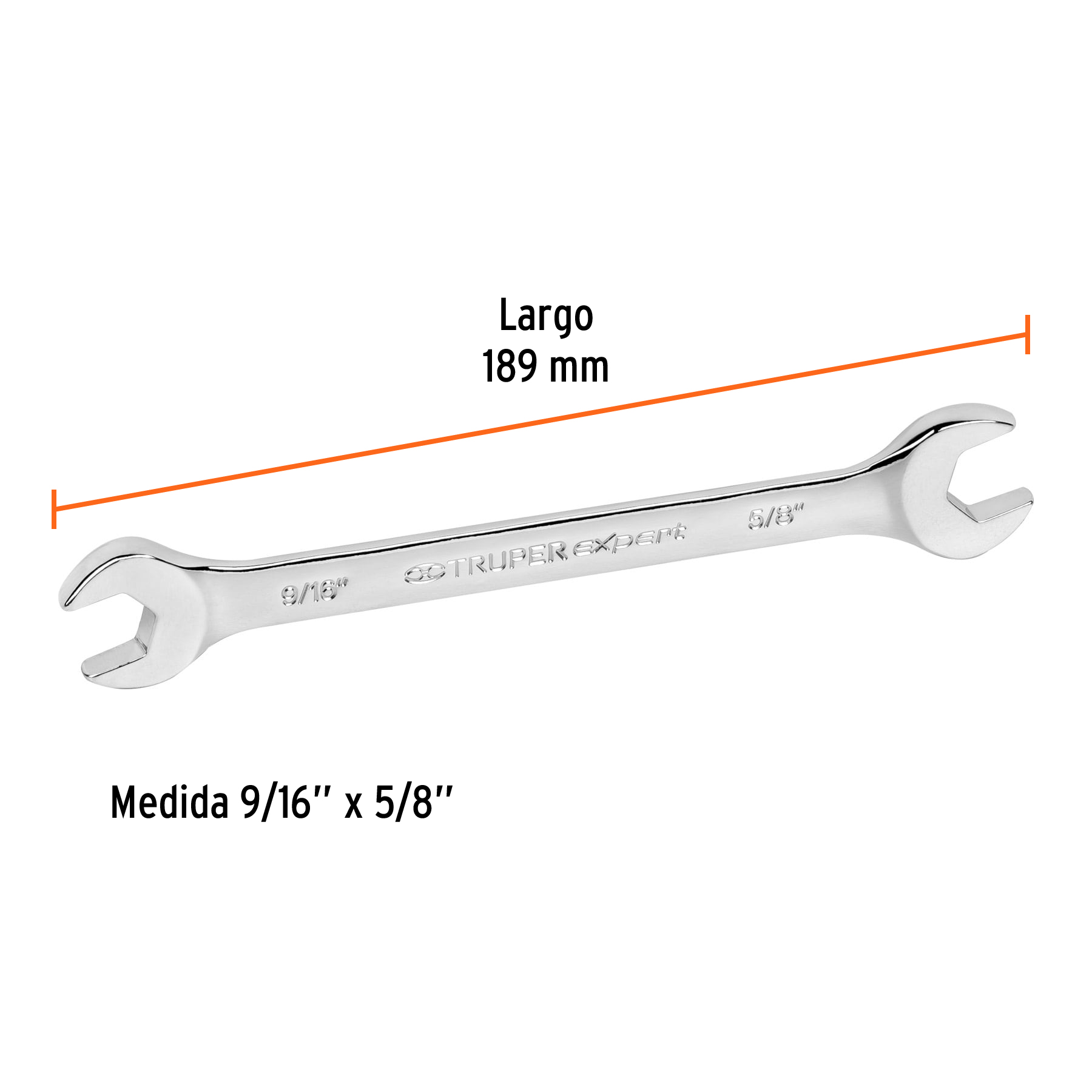 Llave española, 9/16 x 5/8' x 185 mm - LL-3030 / 15690 Llave española, 9/16 x 5/8' x 185 mm - LL-3030 / 15690