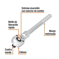 Matraca cuadro 3/4' liberación rápida cabeza pera reversible - M-3449 / 13900 Matraca cuadro 3/4' liberación rápida cabeza pera reversible - M-3449 / 13900