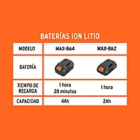 Cargador de baterías ion litio 20 V Truper MAX 101408 - MAX-CA Cargador de baterías ion litio 20 V Truper MAX 101408 - MAX-CA