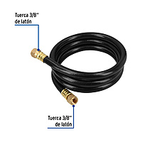 Manguera flexible negra, PVC, 3/8',250 PSI,con conexión,1.5m - MGAN-15 / 40075 Manguera flexible negra, PVC, 3/8',250 PSI,con conexión,1.5m - MGAN-15 / 40075
