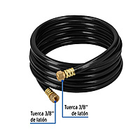 Manguera flexible negra, PVC, 3/8', 250 PSI,con conexión, 4m - MGAN-40 / 40078 Manguera flexible negra, PVC, 3/8', 250 PSI,con conexión, 4m - MGAN-40 / 40078