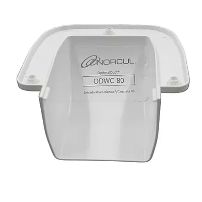 Entrada a pared para Canaleta Blanco 80mm, OPTIMAL DUCT - ODWC-80