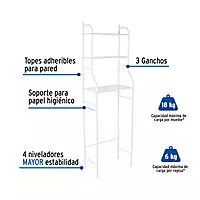 Mueble organizador blanco para baño con 3 repisas, Basic 47907 - OWC-3 Mueble organizador blanco para baño con 3 repisas, Basic 47907 - OWC-3