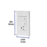 Placa armada 2 interruptores,1 contacto,1mod,Española,blanco - PA-APCO-E2B / 45597 Placa armada 2 interruptores,1 contacto,1mod,Española,blanco - PA-APCO-E2B / 45597
