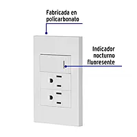 Placa armada 1 interruptor, 2 contactos,1mod,Española,blanco - PA-APCO-E3B / 45594 Placa armada 1 interruptor, 2 contactos,1mod,Española,blanco - PA-APCO-E3B / 45594