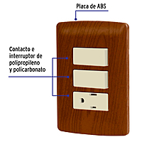 Placa armada contacto 2 interruptores,madera, línea Italiana - PA-APCO-I2M / 49936 Placa armada contacto 2 interruptores,madera, línea Italiana - PA-APCO-I2M / 49936