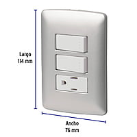 Placa armada contacto 2 interruptores, plata, línea Italiana - PA-APCO-I2P / 46474 Placa armada contacto 2 interruptores, plata, línea Italiana - PA-APCO-I2P / 46474