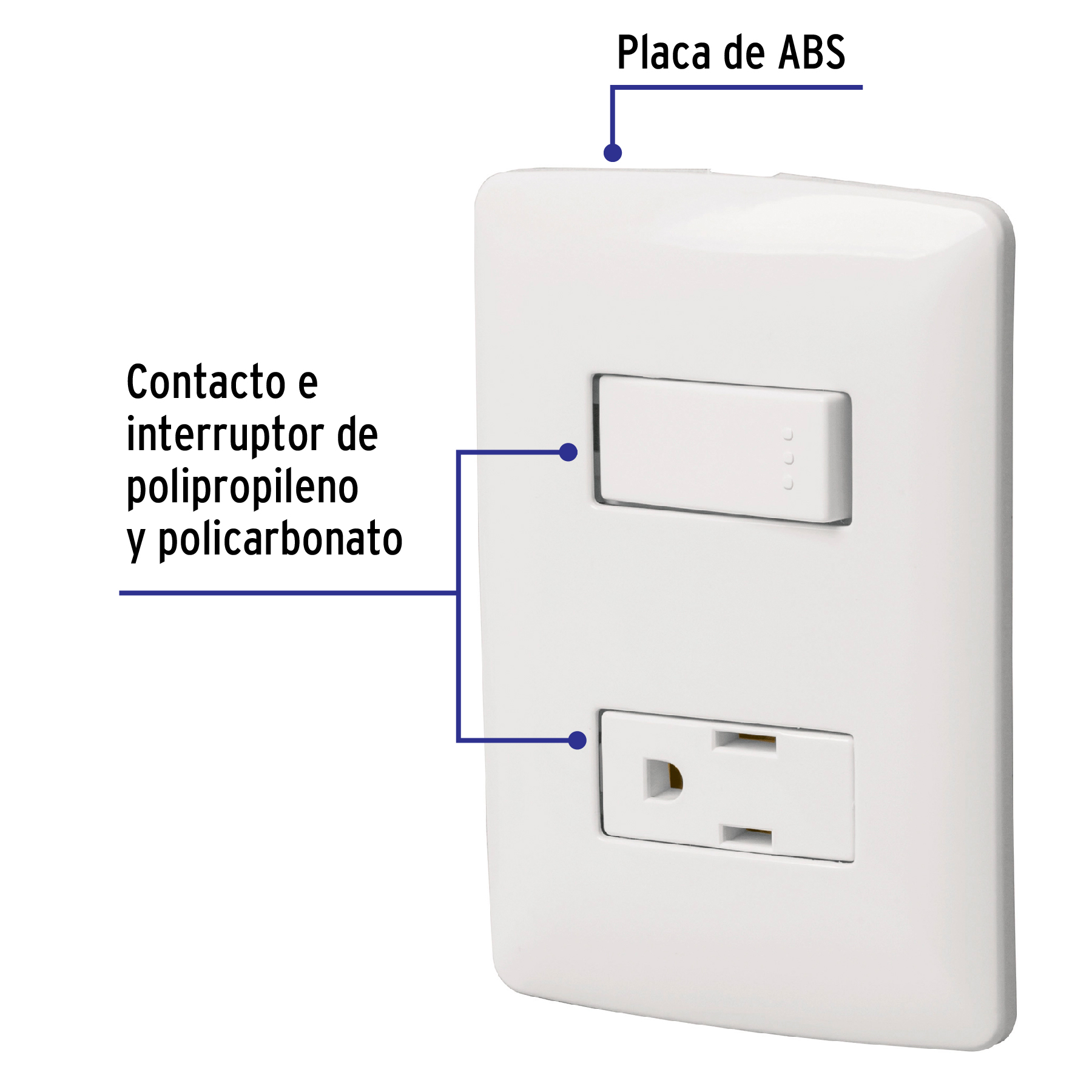 Placa armada contacto e interruptor, blanco, línea Italiana - PA-APCO-IB / 46455 Placa armada contacto e interruptor, blanco, línea Italiana - PA-APCO-IB / 46455