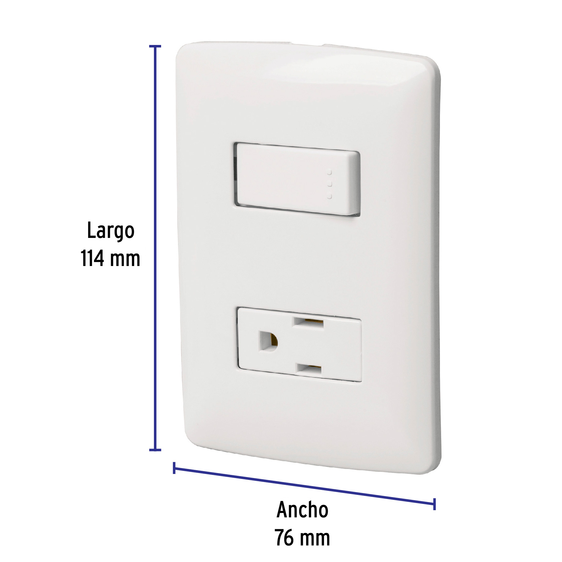 Placa armada contacto e interruptor, blanco, línea Italiana - PA-APCO-IB / 46455 Placa armada contacto e interruptor, blanco, línea Italiana - PA-APCO-IB / 46455
