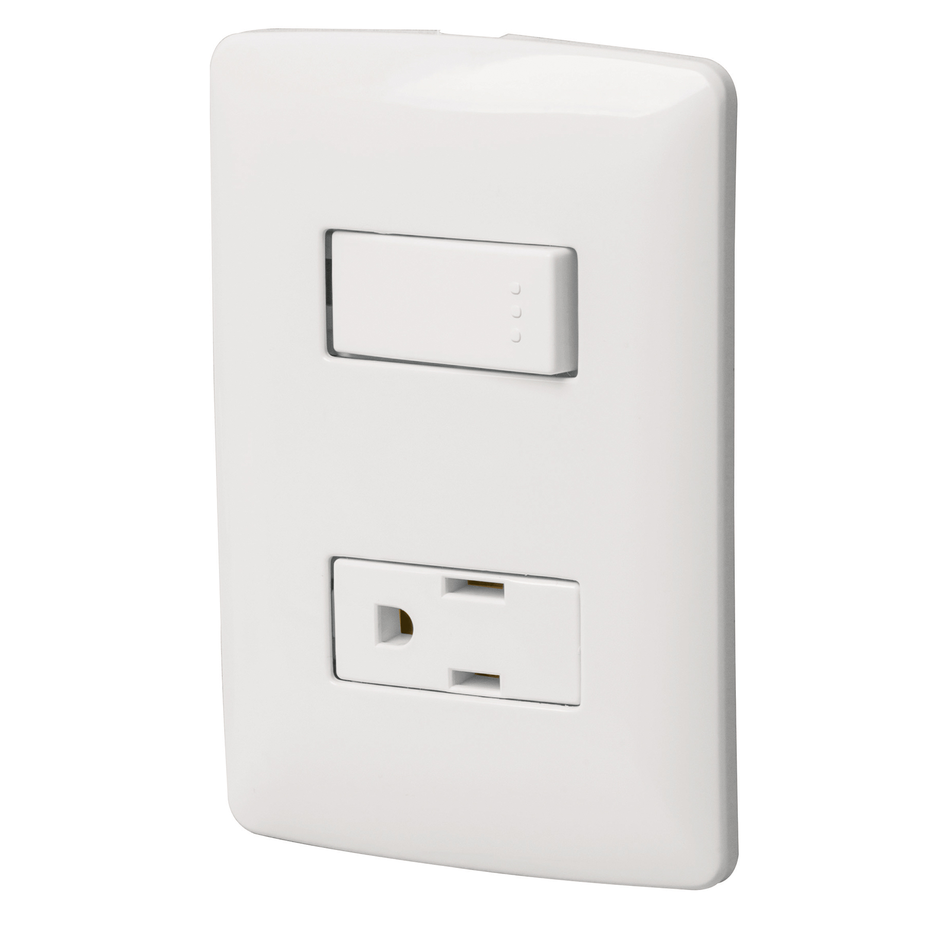 Placa armada contacto e interruptor, blanco, línea Italiana - PA-APCO-IB / 46455