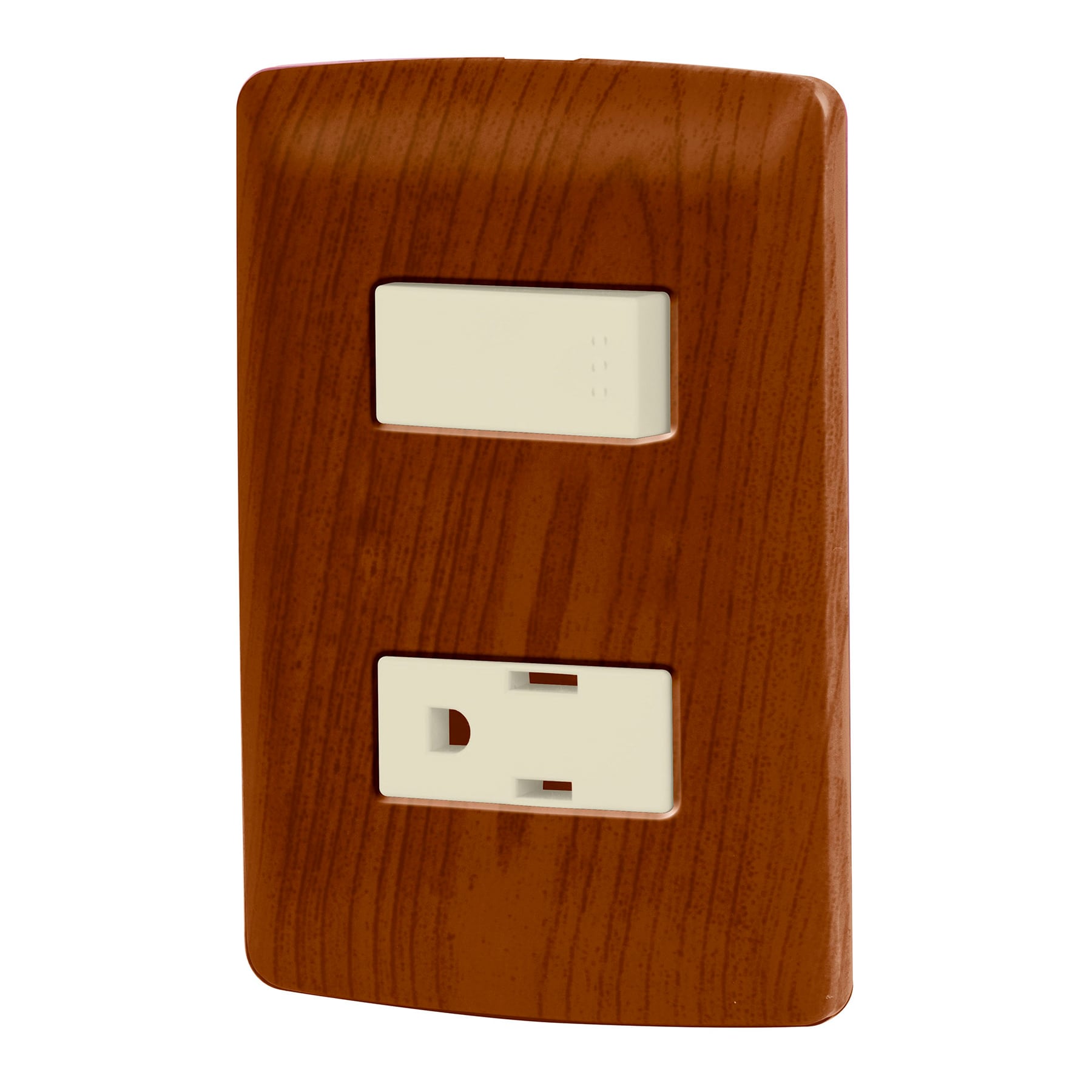 Placa armada contacto e interruptor, madera, línea Italiana - PA-APCO-IM / 49935