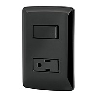 Placa armada contacto e interruptor, negro, línea Italiana - PA-APCO-IN / 47591 Placa armada contacto e interruptor, negro, línea Italiana - PA-APCO-IN / 47591