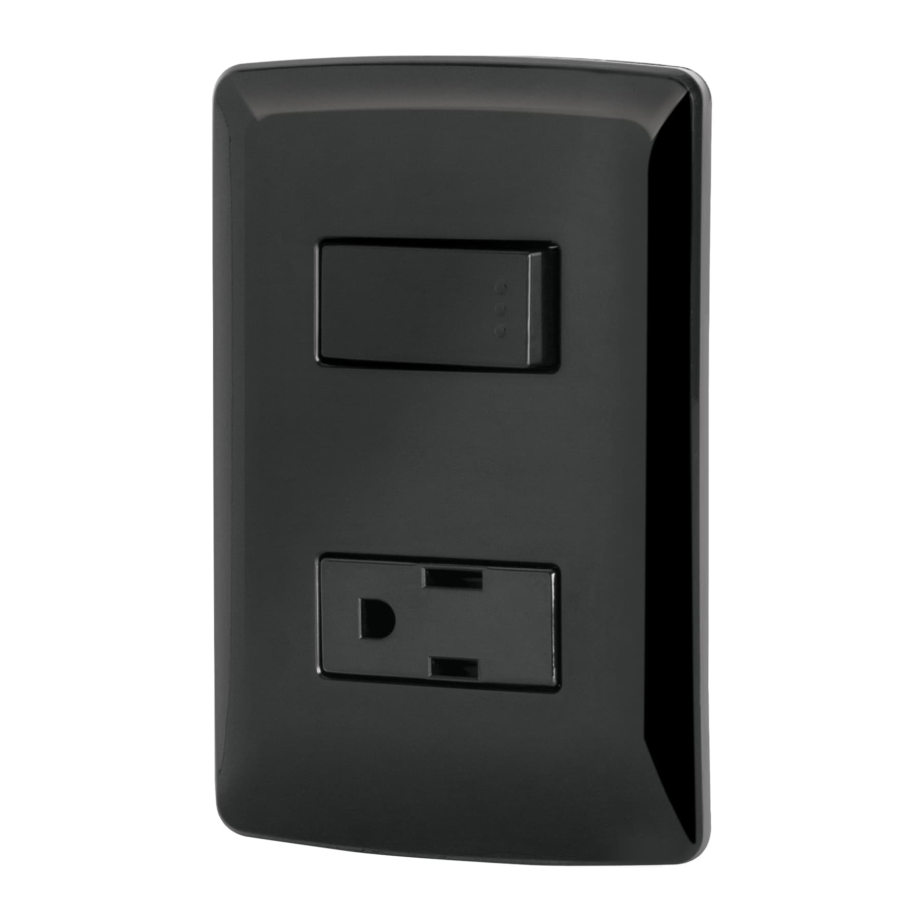 Placa armada contacto e interruptor, negro, línea Italiana - PA-APCO-IN / 47591