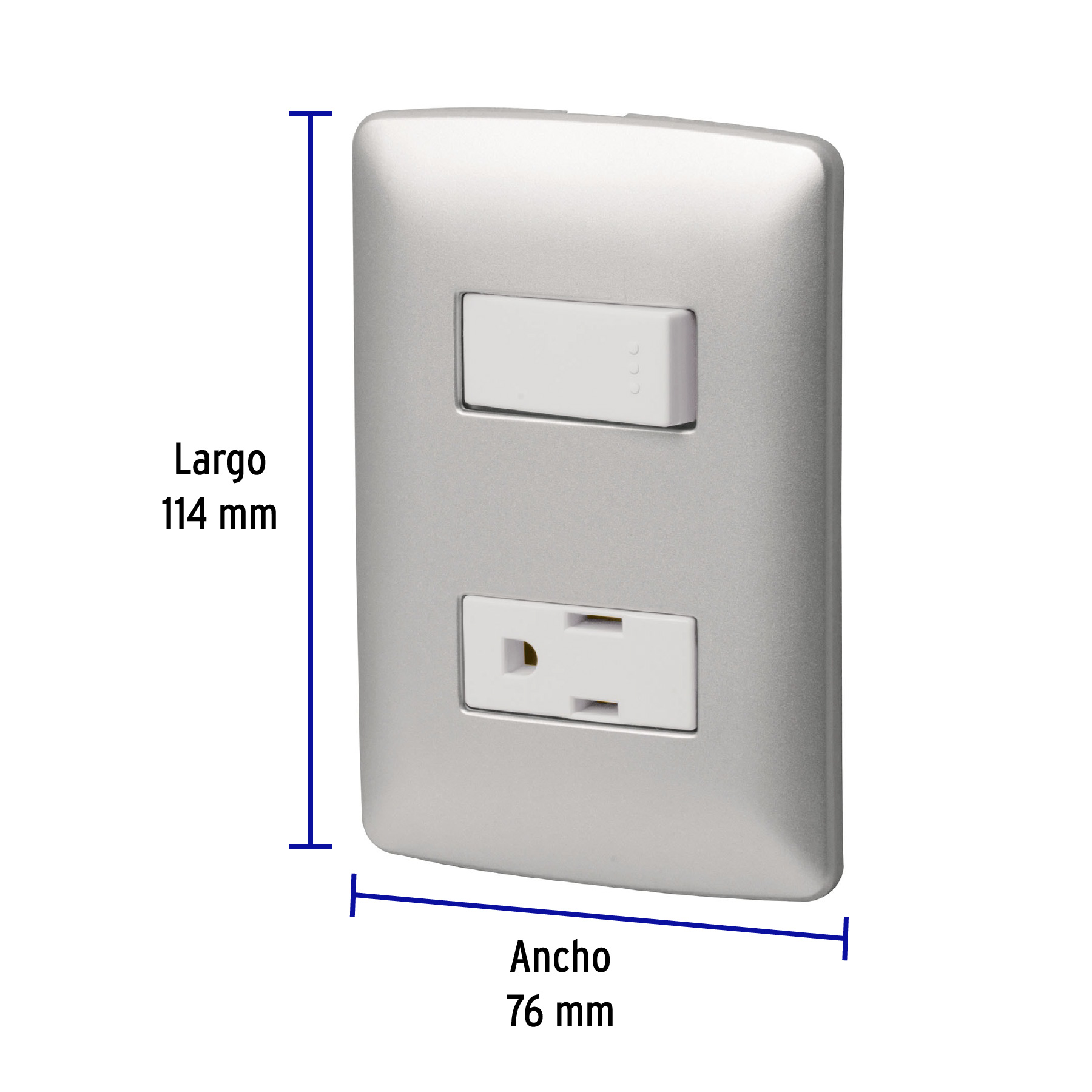 Placa armada contacto e interruptor, plata, línea Italiana - PA-APCO-IP / 46473 Placa armada contacto e interruptor, plata, línea Italiana - PA-APCO-IP / 46473