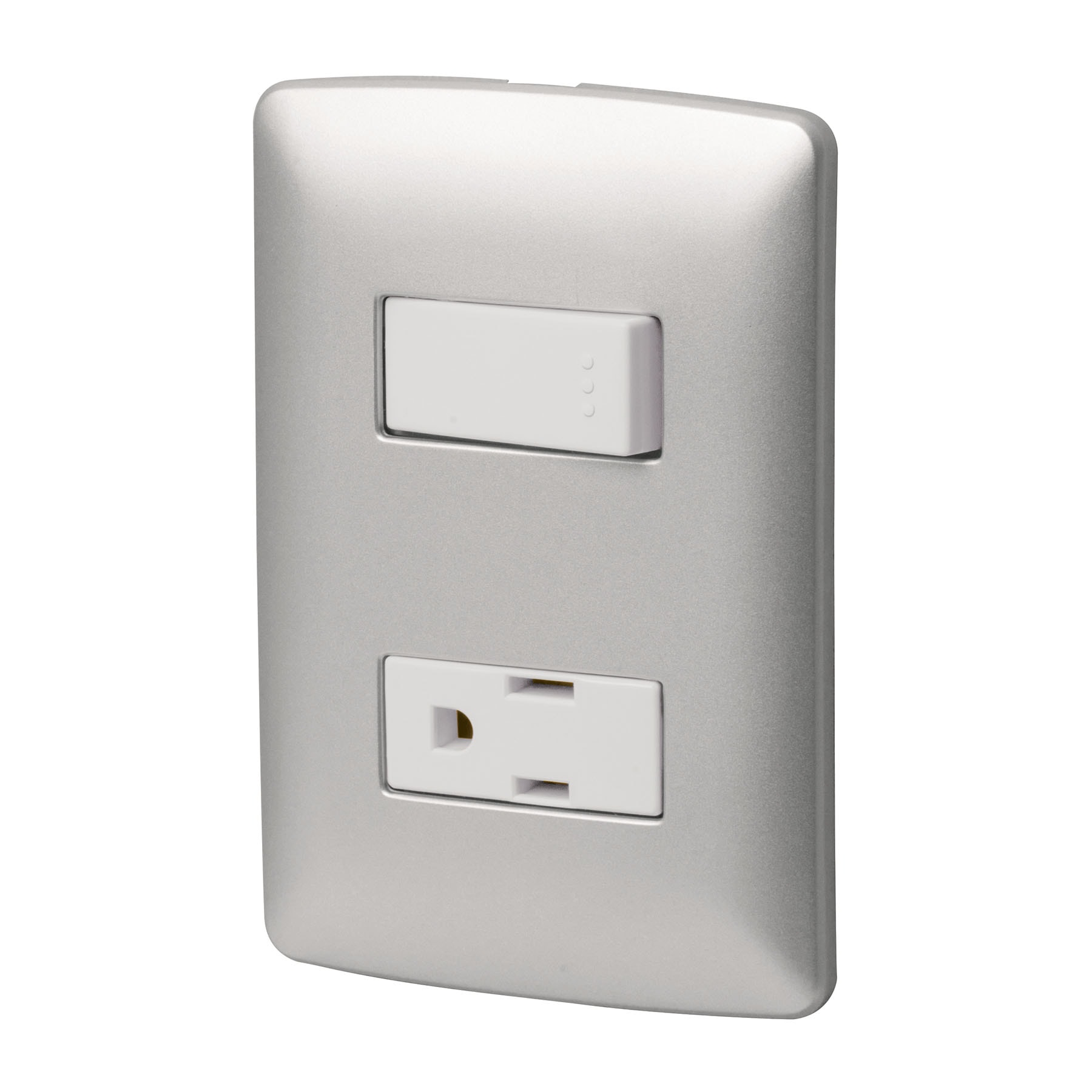 Placa armada contacto e interruptor, plata, línea Italiana - PA-APCO-IP / 46473 Placa armada contacto e interruptor, plata, línea Italiana - PA-APCO-IP / 46473