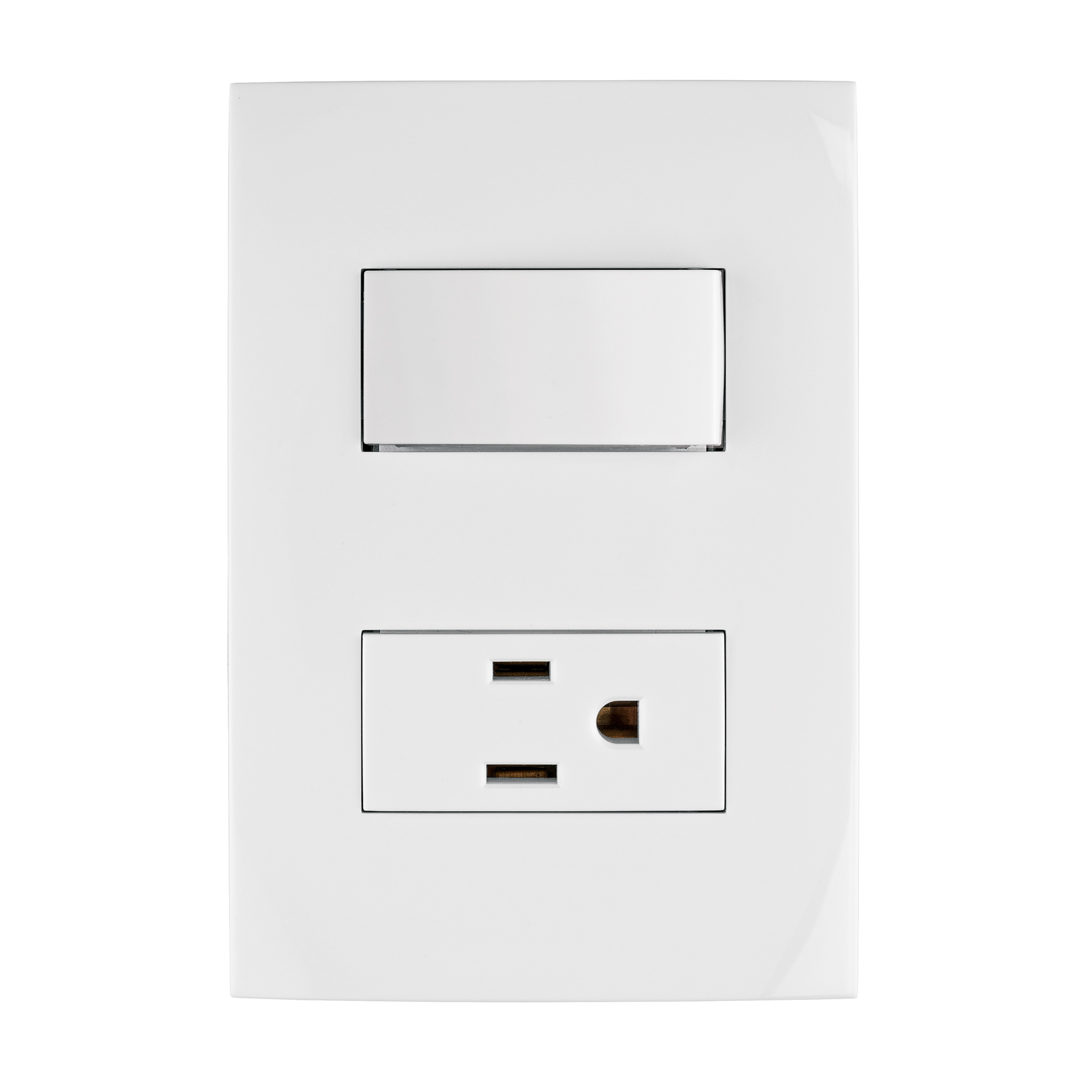 Placa armada contacto e interruptor, línea Oslo, blanco - PA-APCO-OB / 46487