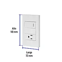Placa armada 1 interruptor,1 contacto,1mod, Española, blanco - PA-APCO1-EB / 45590 Placa armada 1 interruptor,1 contacto,1mod, Española, blanco - PA-APCO1-EB / 45590