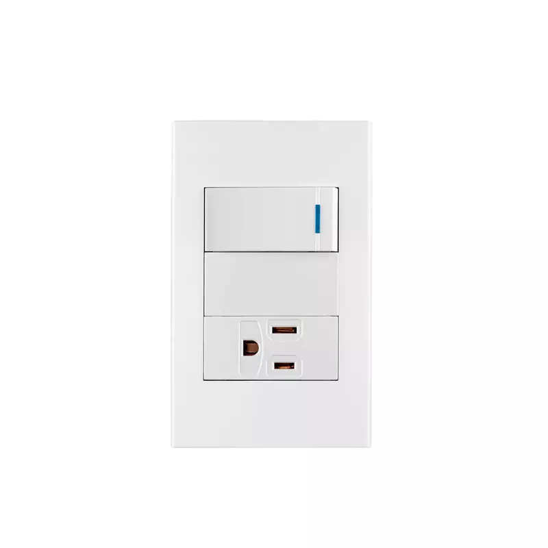Placa armada 1 interruptor,1 contacto,1mod, Española, blanco - PA-APCO1-EB / 45590 Placa armada 1 interruptor,1 contacto,1mod, Española, blanco - PA-APCO1-EB / 45590