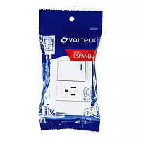 Placa armada 1 interruptor,1contacto,1.5mod,Española, blanco - PA-APCO15-EB / 45591 Placa armada 1 interruptor,1contacto,1.5mod,Española, blanco - PA-APCO15-EB / 45591