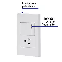 Placa armada 1 interruptor,1contacto,1.5mod,Española, blanco - PA-APCO15-EB / 45591 Placa armada 1 interruptor,1contacto,1.5mod,Española, blanco - PA-APCO15-EB / 45591