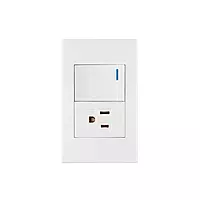 Placa armada 1 interruptor,1contacto,1.5mod,Española, blanco - PA-APCO15-EB / 45591 Placa armada 1 interruptor,1contacto,1.5mod,Española, blanco - PA-APCO15-EB / 45591