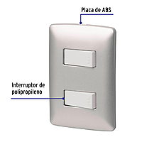 Placa armada 1 interruptor 1 escalera, plata, línea Italiana - PA-APDO-EIP / 46481 Placa armada 1 interruptor 1 escalera, plata, línea Italiana - PA-APDO-EIP / 46481