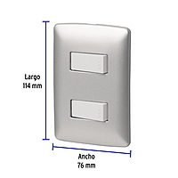 Placa armada 1 interruptor 1 escalera, plata, línea Italiana - PA-APDO-EIP / 46481 Placa armada 1 interruptor 1 escalera, plata, línea Italiana - PA-APDO-EIP / 46481