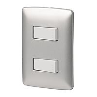 Placa armada 1 interruptor 1 escalera, plata, línea Italiana - PA-APDO-EIP / 46481 Placa armada 1 interruptor 1 escalera, plata, línea Italiana - PA-APDO-EIP / 46481