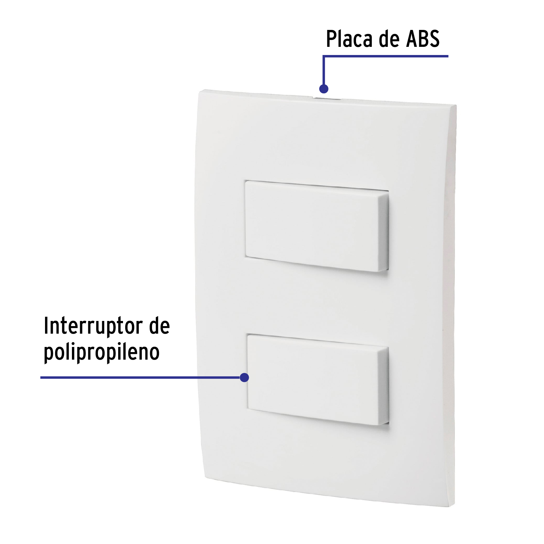Placa armada interruptor sencillo y escalera, Oslo, blanco - PA-APDO-EOB / 46495 Placa armada interruptor sencillo y escalera, Oslo, blanco - PA-APDO-EOB / 46495