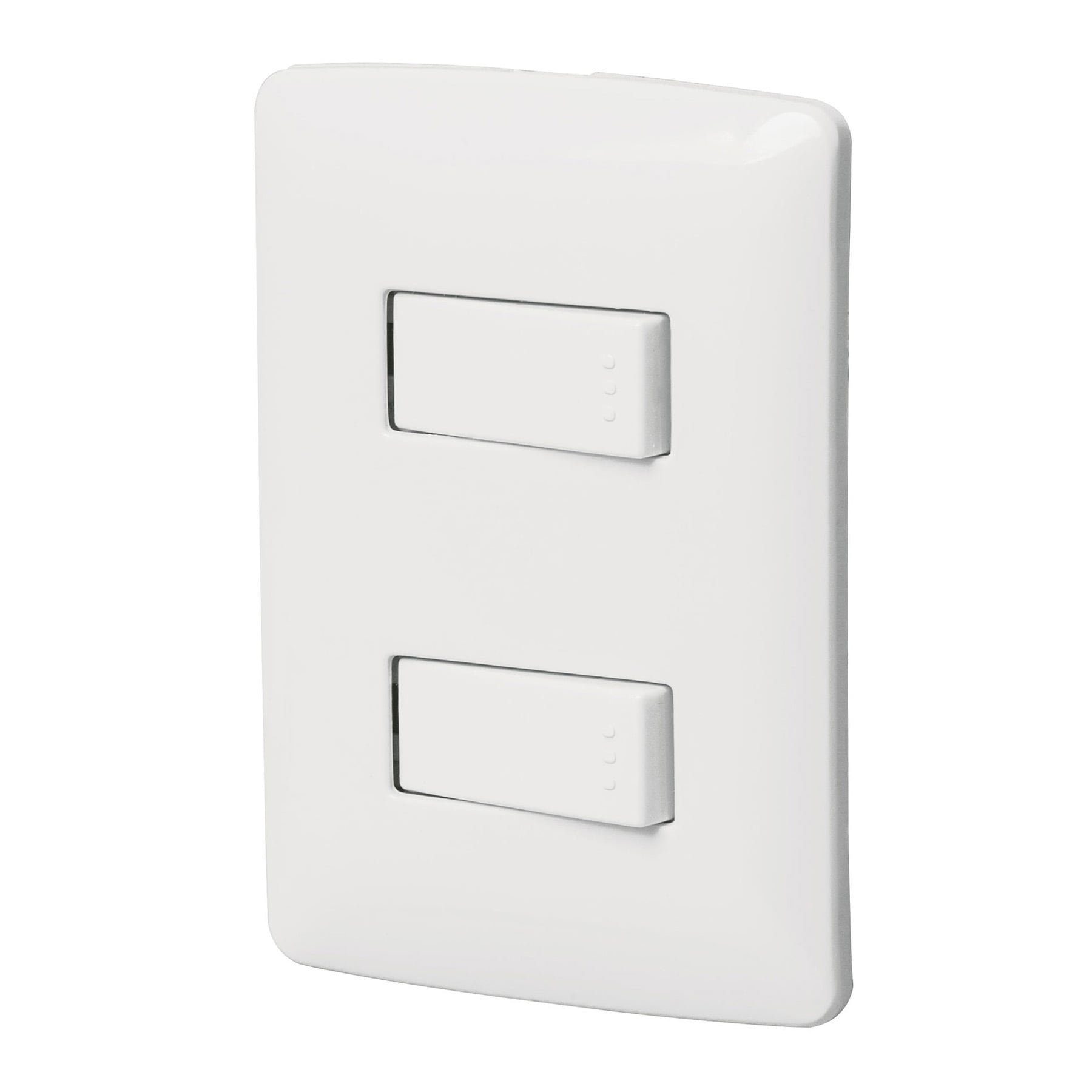 Placa armada, 2interruptores sencillos,blanco,línea Italiana - PA-APDO-IB / 46461