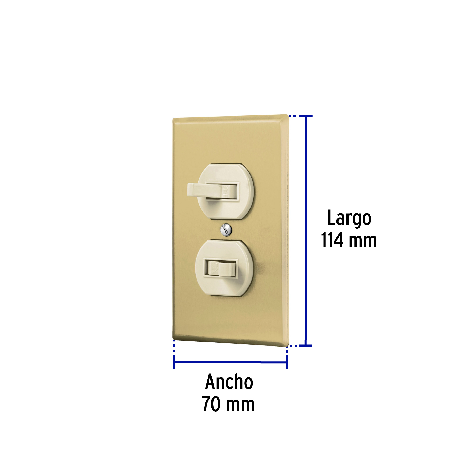 Placa armada 2 interruptor sencillo, línea Standard, alumini - PA-APDO-SA / 48498 Placa armada 2 interruptor sencillo, línea Standard, alumini - PA-APDO-SA / 48498