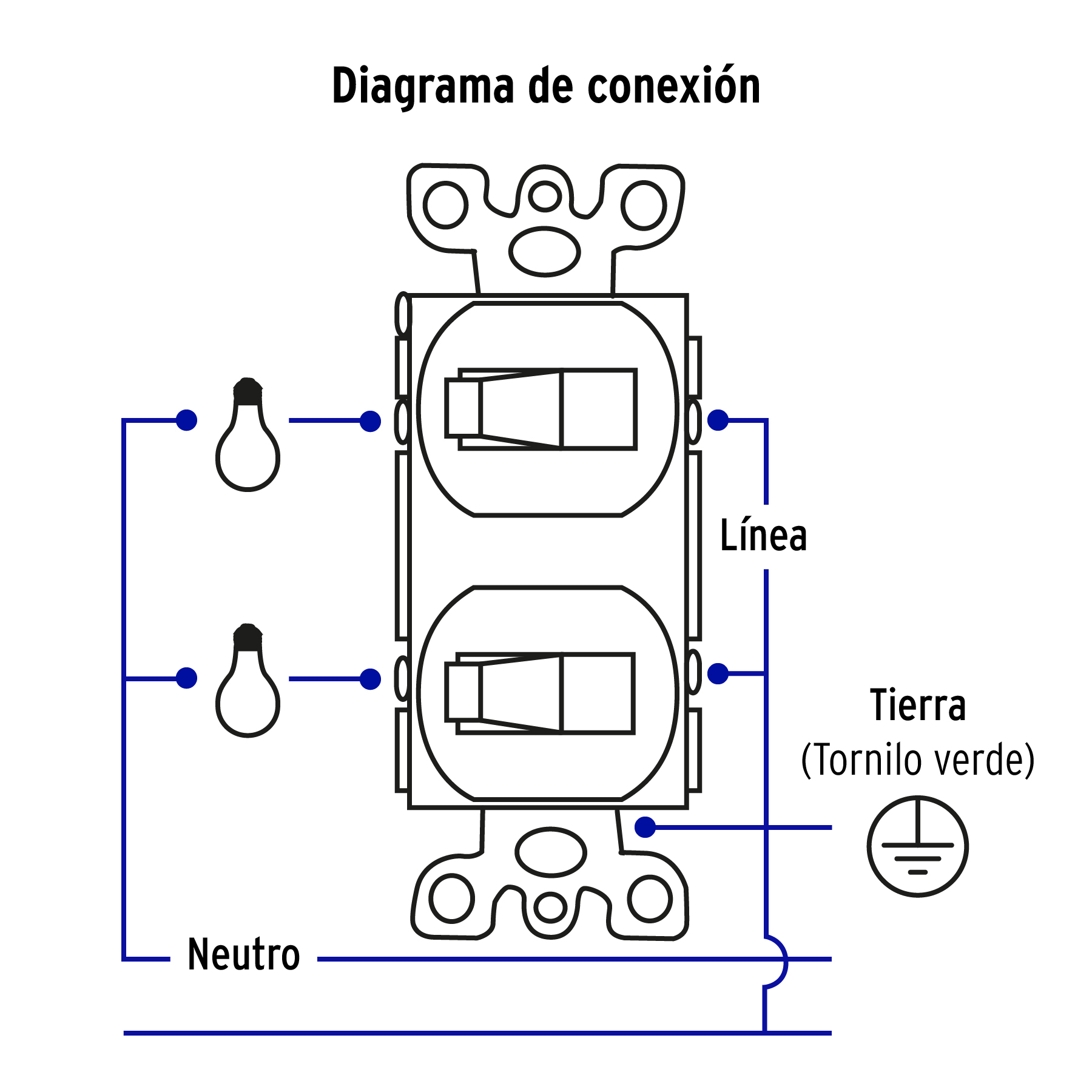 Placa armada 2 interruptor sencillo, línea Standard, alumini - PA-APDO-SA / 48498 Placa armada 2 interruptor sencillo, línea Standard, alumini - PA-APDO-SA / 48498