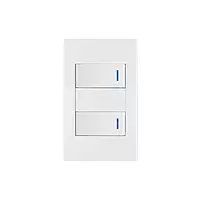 Placa armada 2 interruptores, 1 módulo, Española, blanco - PA-APDO1-EB / 45596 Placa armada 2 interruptores, 1 módulo, Española, blanco - PA-APDO1-EB / 45596