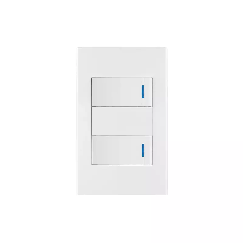 Placa armada 2 interruptores, 1 módulo, Española, blanco - PA-APDO1-EB / 45596 Placa armada 2 interruptores, 1 módulo, Española, blanco - PA-APDO1-EB / 45596