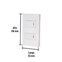 Placa armada 2 interruptores, 1 módulo, Española, blanco - PA-APDO1-EB / 45596 Placa armada 2 interruptores, 1 módulo, Española, blanco - PA-APDO1-EB / 45596