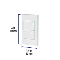 Placa armada 2 interruptores, 1.5 módulos, Española, blanco - PA-APDO15-EB / 45595 Placa armada 2 interruptores, 1.5 módulos, Española, blanco - PA-APDO15-EB / 45595