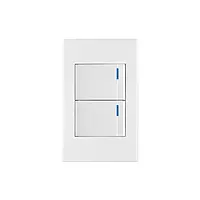 Placa armada 2 interruptores, 1.5 módulos, Española, blanco - PA-APDO15-EB / 45595 Placa armada 2 interruptores, 1.5 módulos, Española, blanco - PA-APDO15-EB / 45595