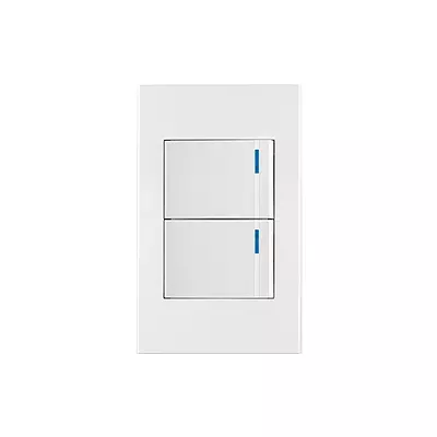 Placa armada 2 interruptores, 1.5 módulos, Española, blanco - PA-APDO15-EB / 45595
