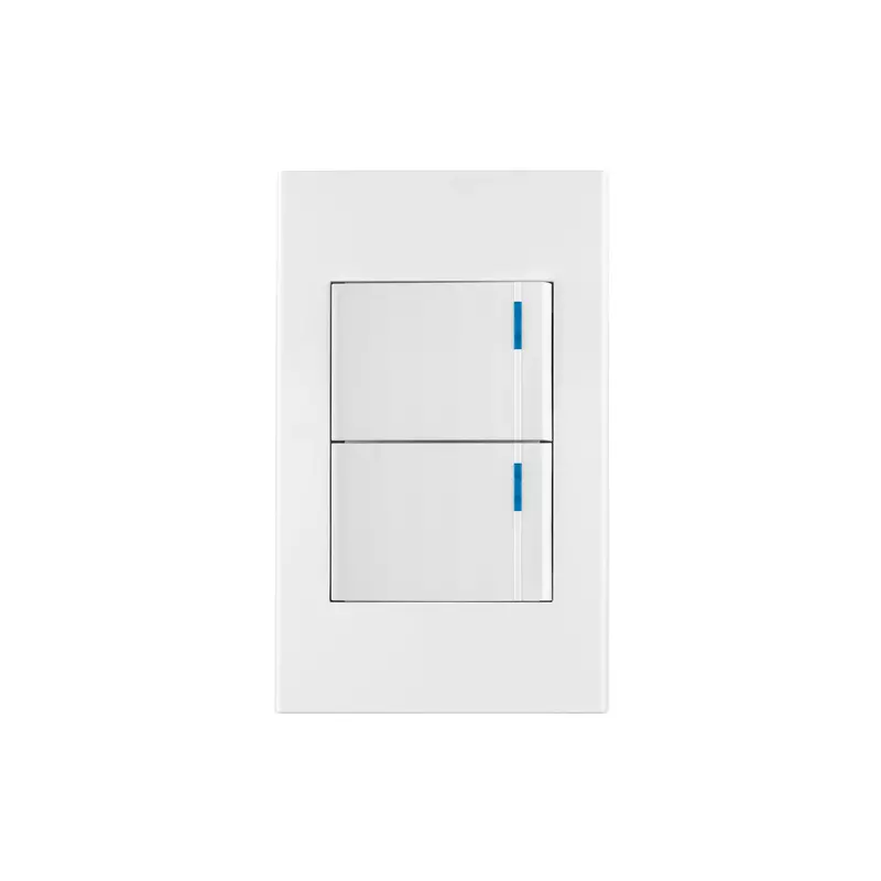 Placa armada 2 interruptores, 1.5 módulos, Española, blanco - PA-APDO15-EB / 45595 Placa armada 2 interruptores, 1.5 módulos, Española, blanco - PA-APDO15-EB / 45595
