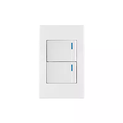 Placa armada 2interruptores 1de 3vías,1.5mod,Española blanco - PA-APDO15-EEB / 45601