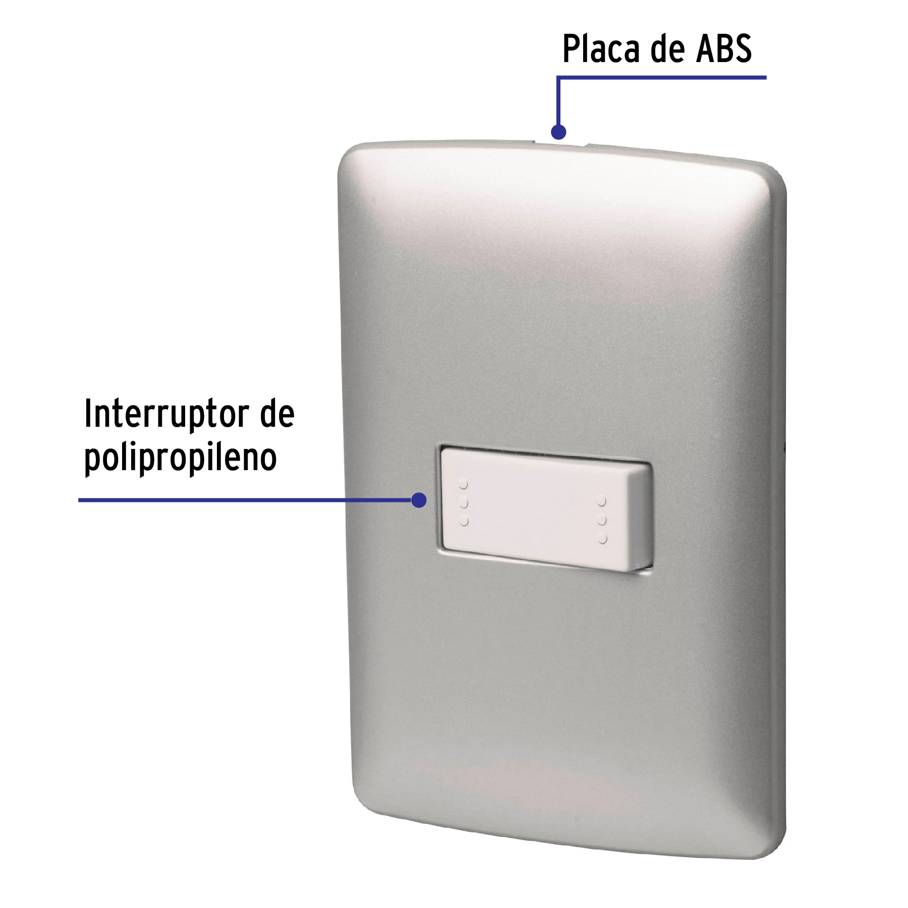 Placa armada 1 interruptor escalera plata, línea Italiana - PA-APSE-EIP / 46478 Placa armada 1 interruptor escalera plata, línea Italiana - PA-APSE-EIP / 46478