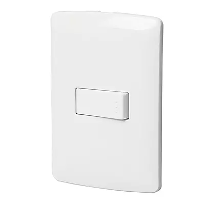Placa armada 1 interruptor sencillo, blanco, línea Italiana - PA-APSE-IB / 46459