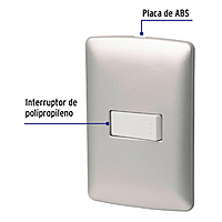 Placa armada 1 interruptor sencillo plata, línea Italiana - PA-APSE-IP / 46477 Placa armada 1 interruptor sencillo plata, línea Italiana - PA-APSE-IP / 46477