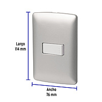 Placa armada 1 interruptor sencillo plata, línea Italiana - PA-APSE-IP / 46477 Placa armada 1 interruptor sencillo plata, línea Italiana - PA-APSE-IP / 46477